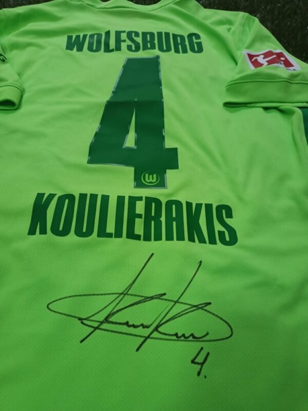 MATCH WORN SHIRT AND SIGNED KONSTANTINOS KOULIERAKIS  WOLFSBURG F.C SEASON 2024/25  BUNDESLIGA - Image 3