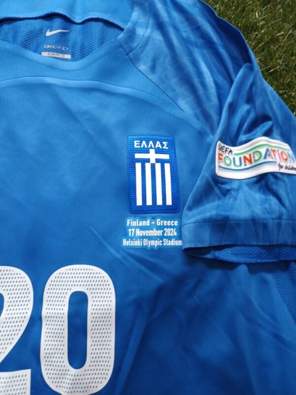 MATCH WORN/ISSUED SHIRT  PETROS MANTALOS FINLAND – GREECE 0-2 (17/11/24) NATIONS LEAGUE - Image 4