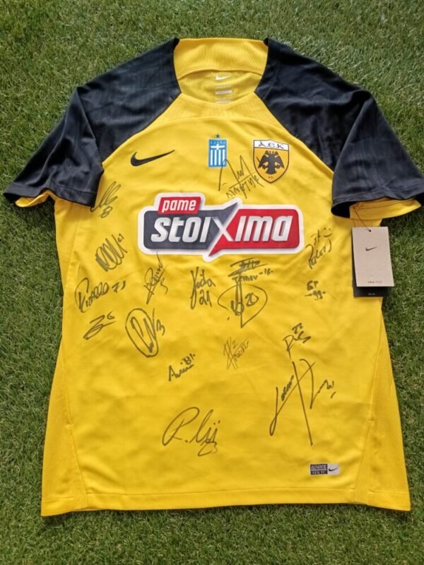 OFFICIAL AEK F.C SHIRT SEASON 2024/25 SIGNED BY ALL THE PLAYERS - Image 2