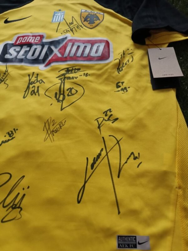 OFFICIAL AEK F.C SHIRT SEASON 2024/25 SIGNED BY ALL THE PLAYERS - Image 3