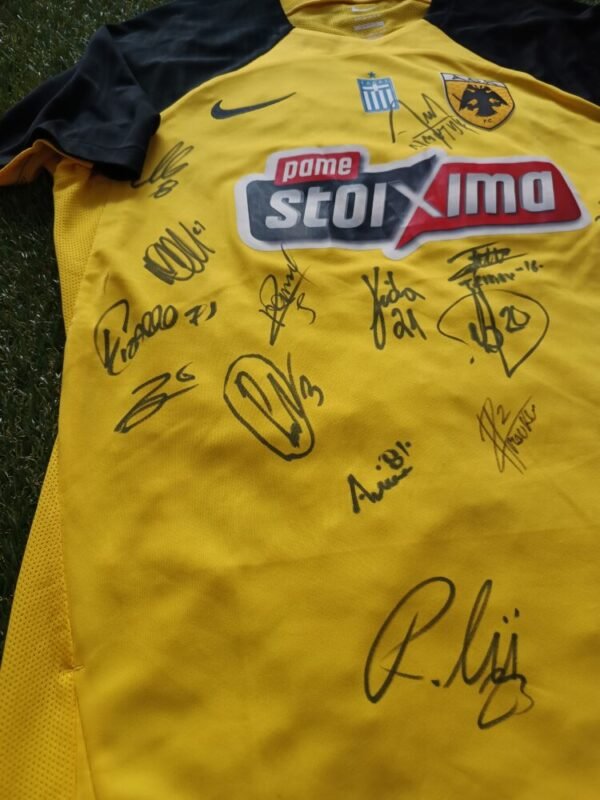 OFFICIAL AEK F.C SHIRT SEASON 2024/25 SIGNED BY ALL THE PLAYERS - Image 4