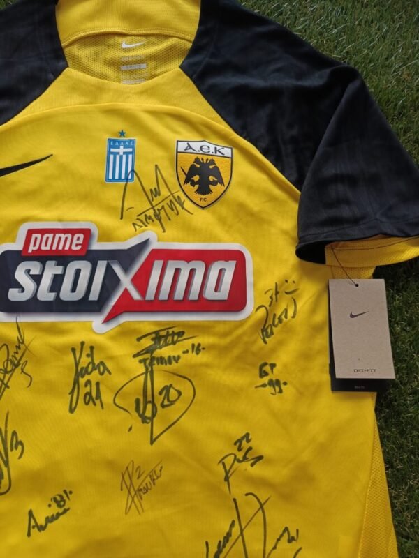 OFFICIAL AEK F.C SHIRT SEASON 2024/25 SIGNED BY ALL THE PLAYERS - Image 6