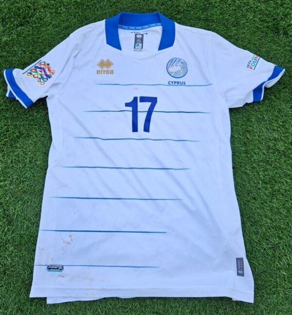 Loizos Loizou – Cyprus National Team – Match Worn (Unwashed) during the match Romania vs Cyprus (4-1, 18-11-2024) – UEFA NATIONS LEAGUE - Image 3