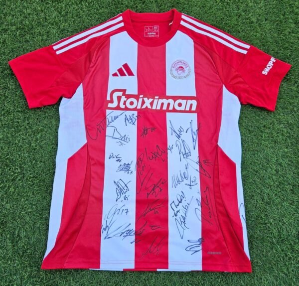 Olympiakos Piraeus – Official Shirt and Signed by All the Team – Season  2024/2025 - Image 2