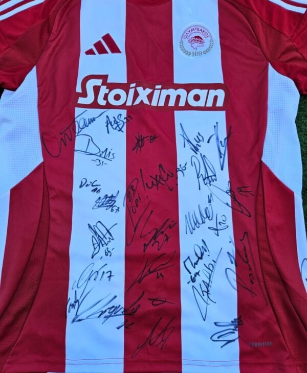 Olympiakos Piraeus – Official Shirt and Signed by All the Team – Season  2024/2025 - Image 3